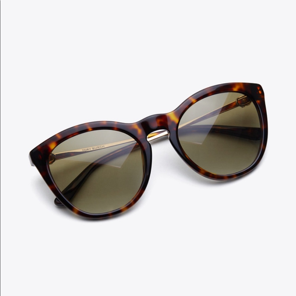 🔥SOLD🔥 Tory Burch🧡Cat Eye sunglasses Tortoise Gemini - Picture 2 of 9